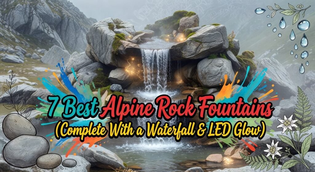 alpine waterfall led fountain