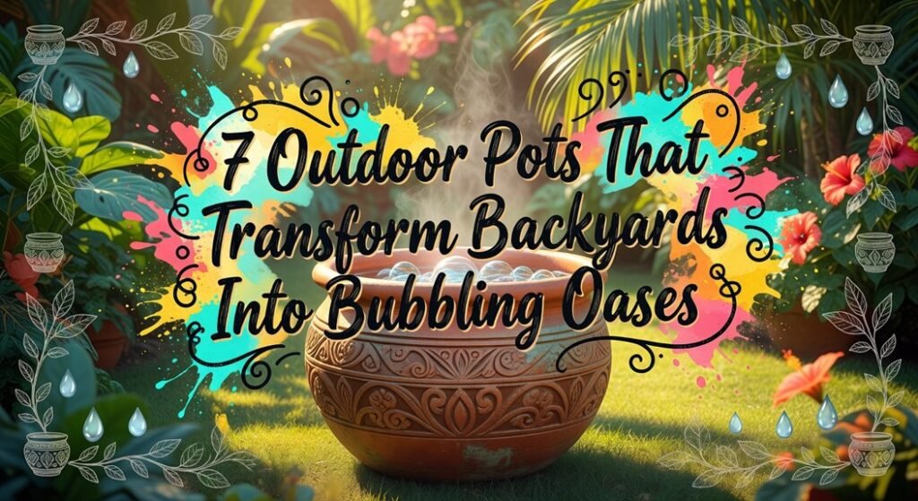 backyard water feature pots