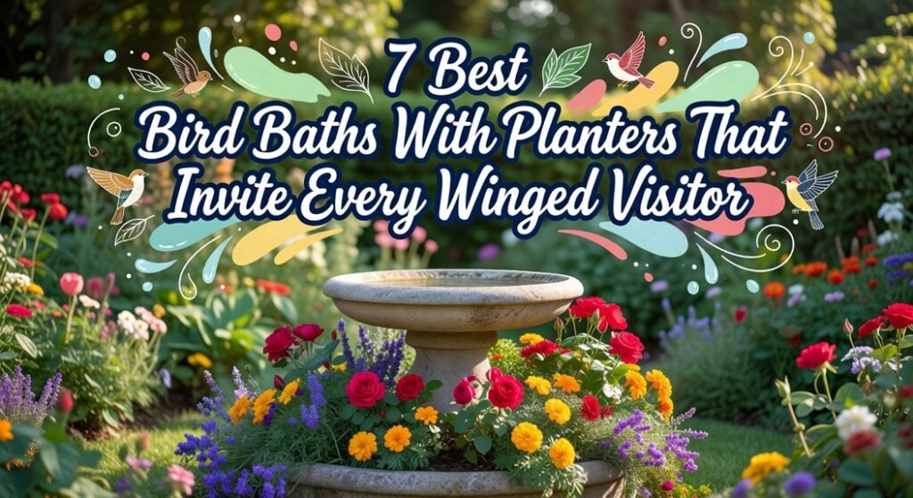 bird baths featuring planters