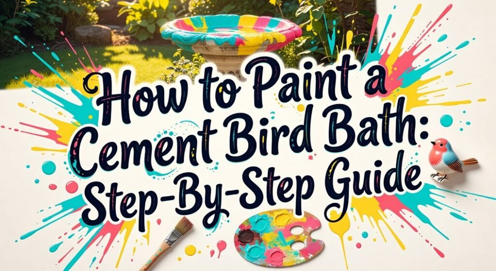 cement bird bath paint