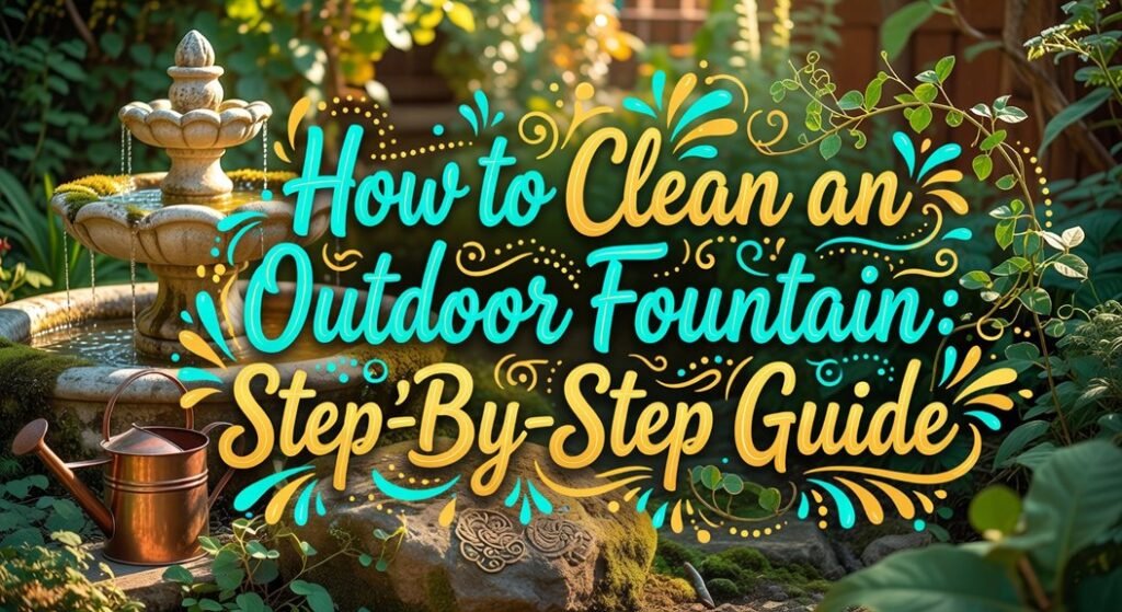 clean outdoor fountain step