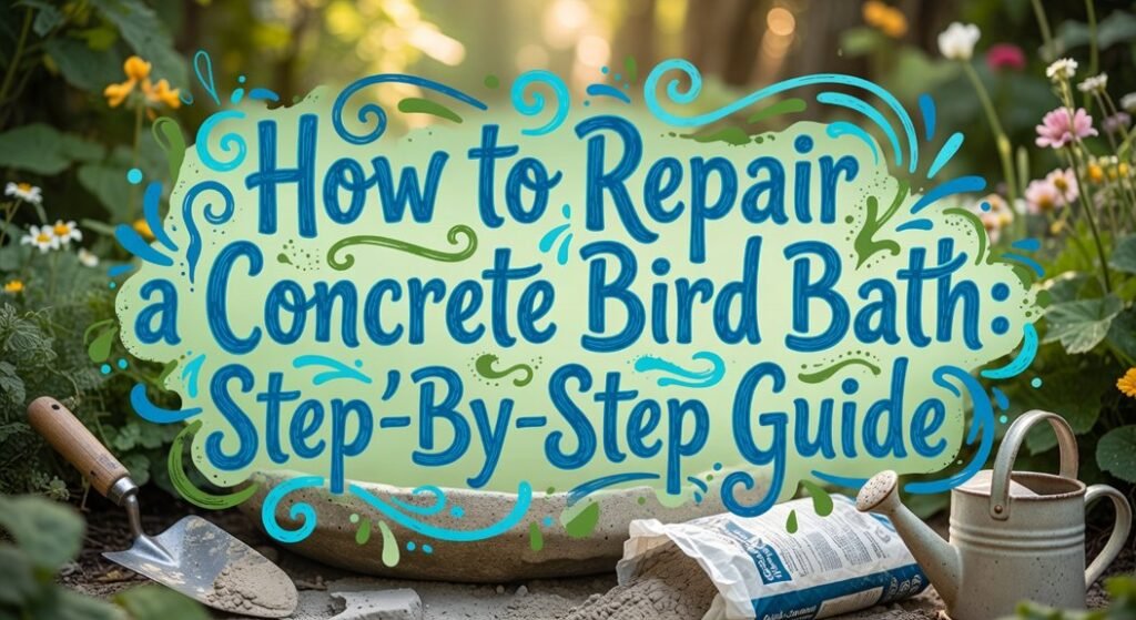 fix cracked concrete bird bath