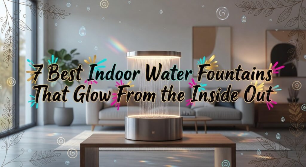 glowing indoor water fountains