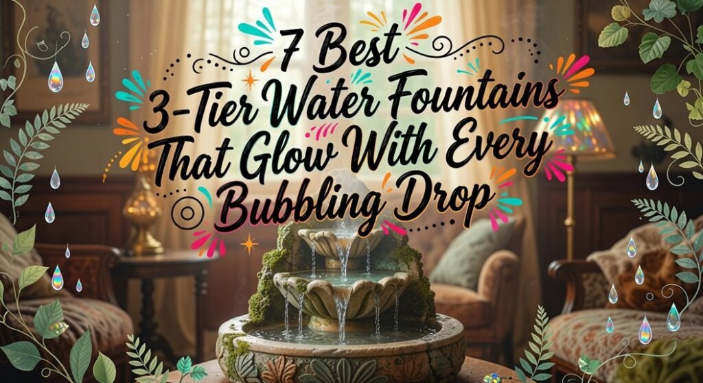 glowing three tier fountains