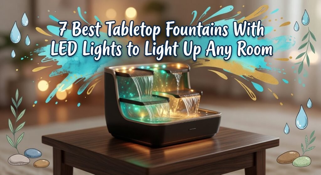 led lit tabletop fountains