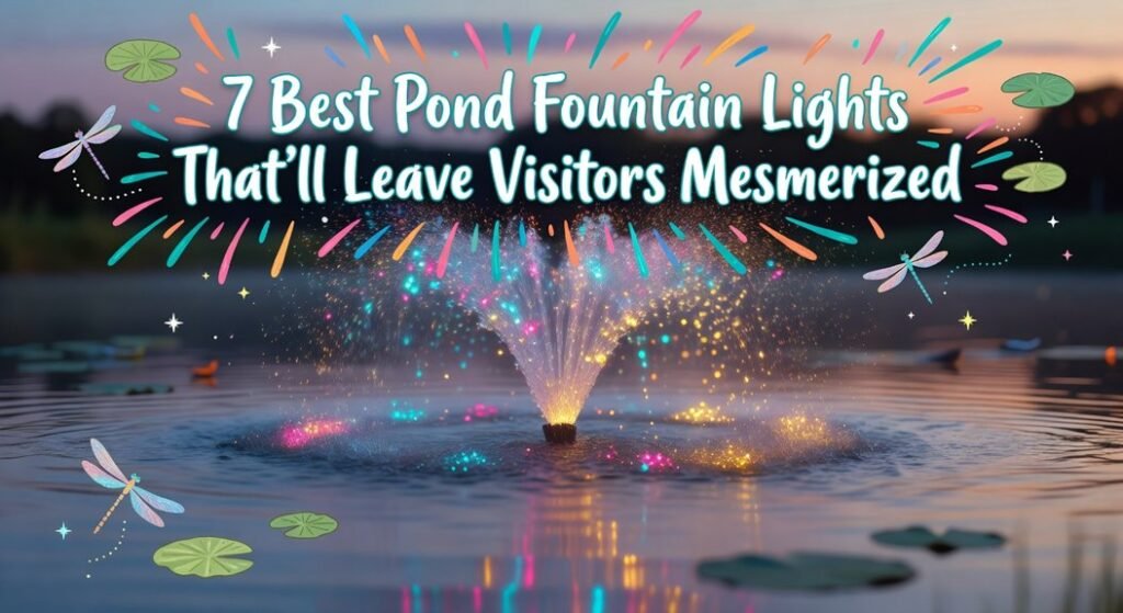 mesmerizing pond fountain lights