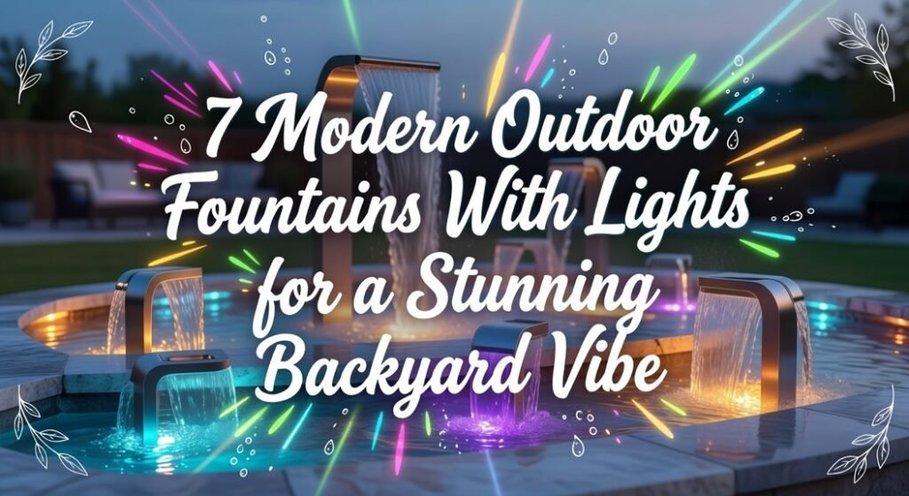outdoor fountains with lights