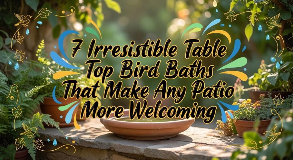 patio welcoming bird baths