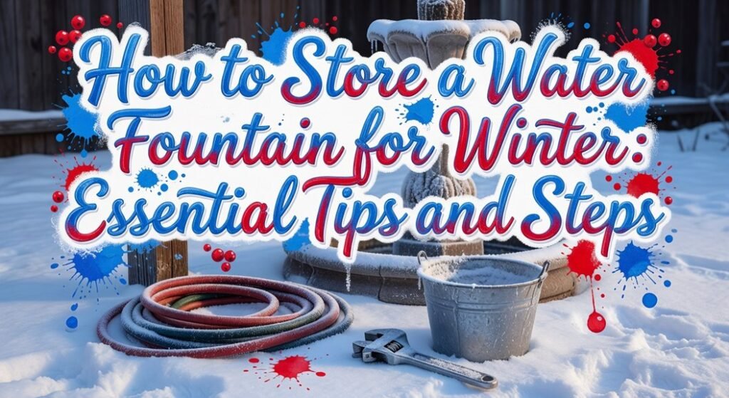 winter fountain storage steps
